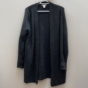 Dark grey fuzzy cardigan from H&M in a size small.